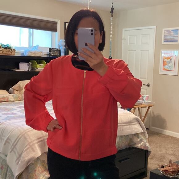Rachel Roy Women Salmon Full Zip Minimalist Style Swing Jacket/Cardigan Size XXL - Picture 2 of 10